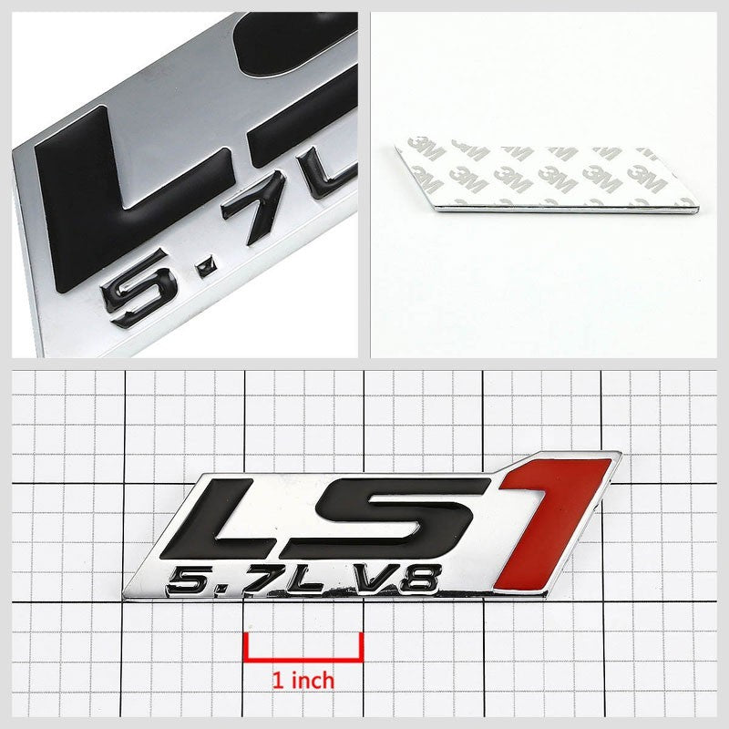 Black/Red 5.7L / LS1 Engine Auto Trunk Badge Emblem Decal 3M Adhesive Sticker-Exterior-BuildFastCar