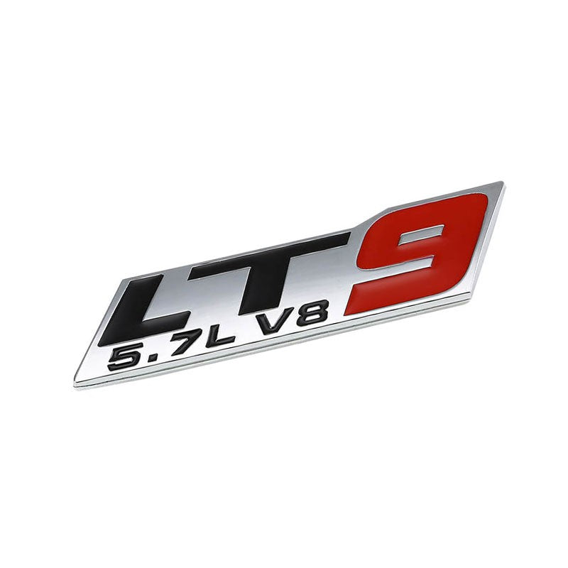 Black/Red/Chrome 5.7L LT9 V8 Engine Sport Trunk Badge Emblem Plate Decal 3M-Exterior-BuildFastCar