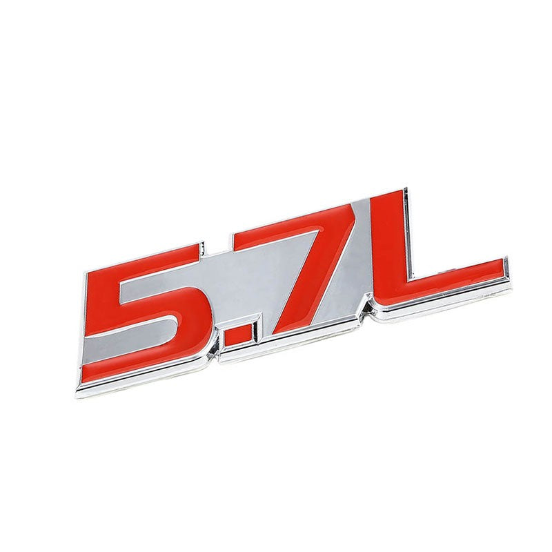Red/Chrome 5.7L Sign V8 Engine Auto Trunk Badge Emblem Decal Plate Sticker-Exterior-BuildFastCar
