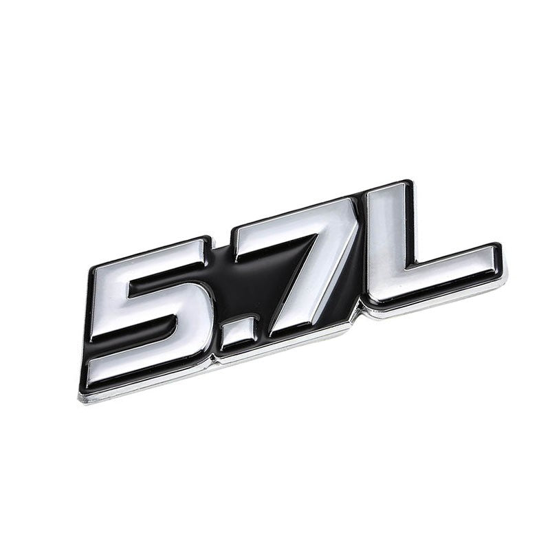 Black/Chrome 5.7L Symbol V8 Engine Car Trunk Badge Emblem Decal 3M Sticker-Exterior-BuildFastCar