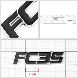 Black FC3S Trim Logo Sign Trunk Badge Emblem Metal Decal 3M Adhesive Sticker-Exterior-BuildFastCar