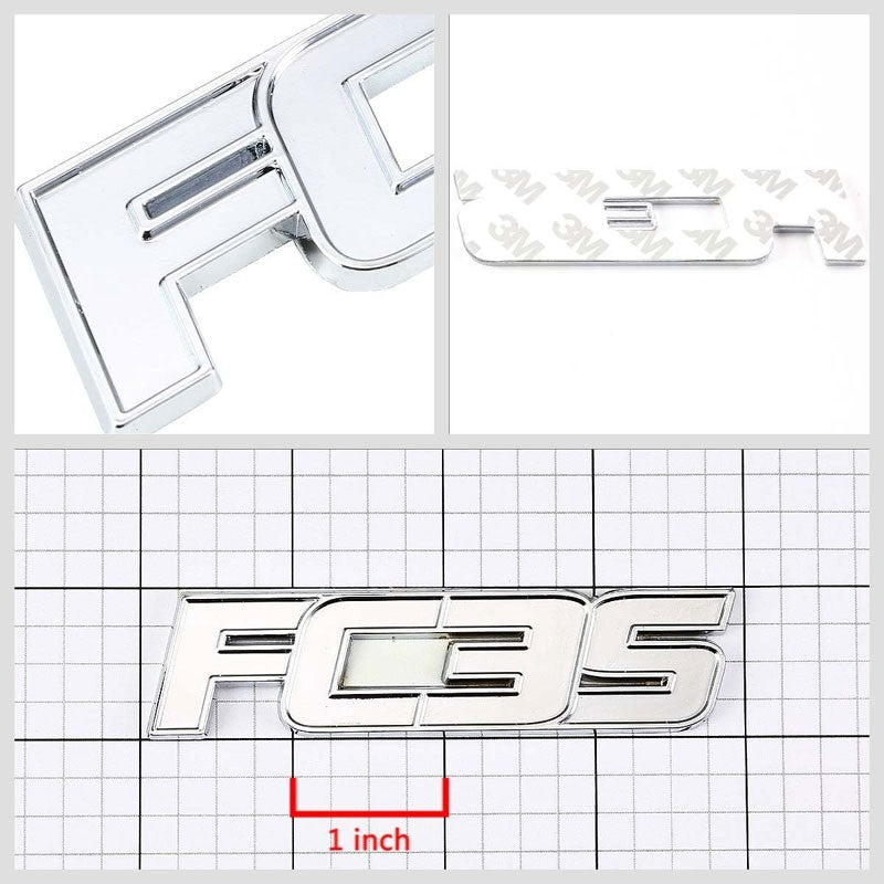 Chrome FC3S Trim Logo Name Sign Trunk Badge Emblem Metal Decal 3M Sticker-Exterior-BuildFastCar