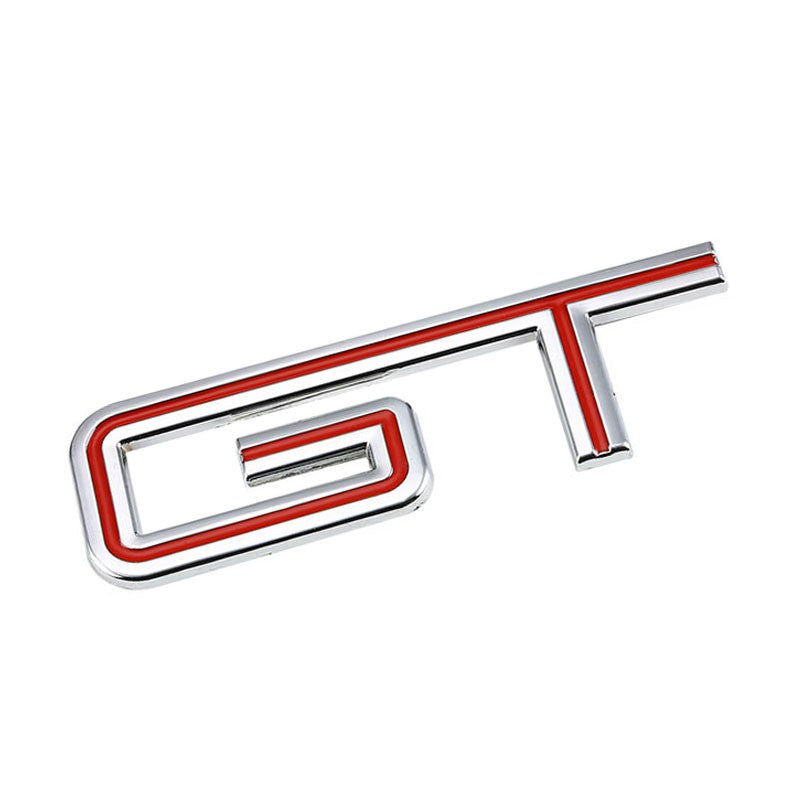 Red/Chrome GT Logo Engine Sport Car Trunk Badge Emblem Decal 3M Sticker-Exterior-BuildFastCar
