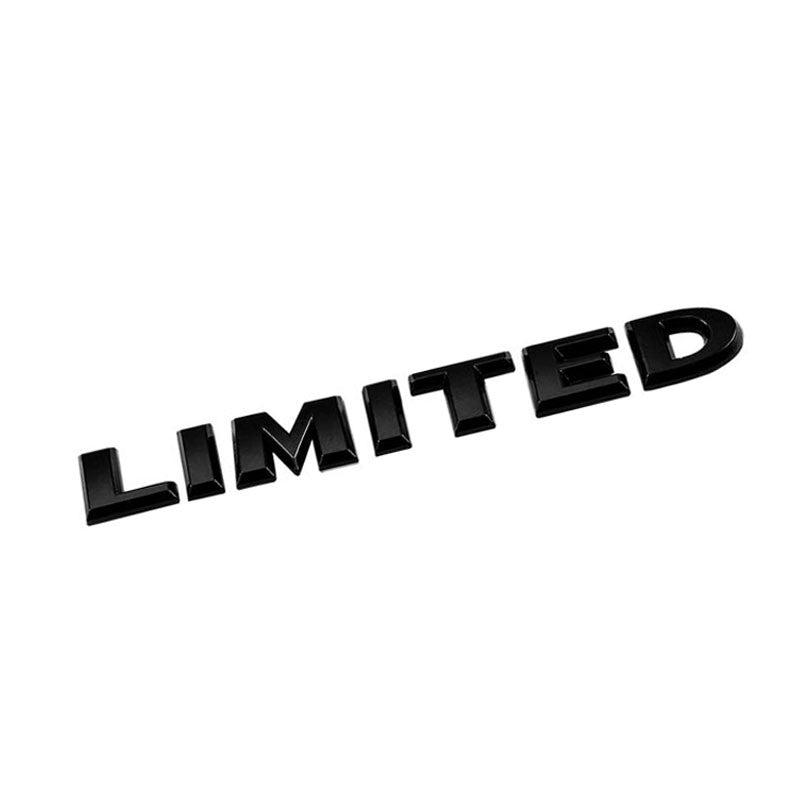 Black LIMITED Letter Logo Sign Car Badge Emblem Metal Plate Decal 3M Sticker-Exterior-BuildFastCar