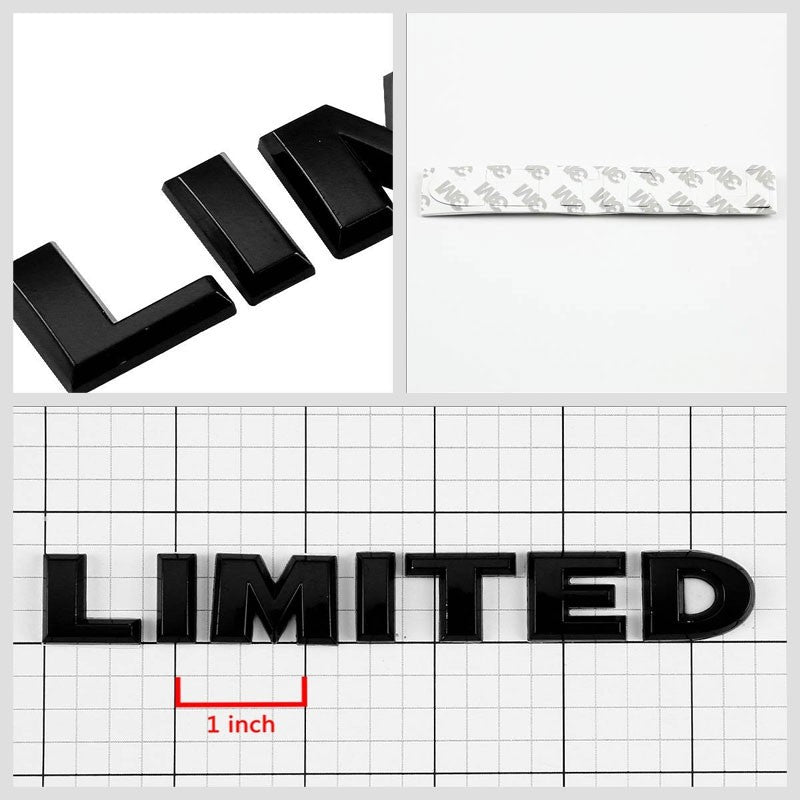 Black LIMITED Letter Logo Sign Car Badge Emblem Metal Plate Decal 3M Sticker-Exterior-BuildFastCar