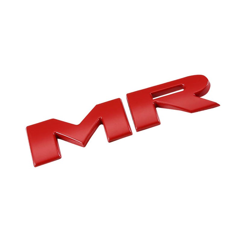 Red MR Logo Sign Name Sport Trunk Badge Emblem Metal Decal Plate 3M Adhesive-Exterior-BuildFastCar