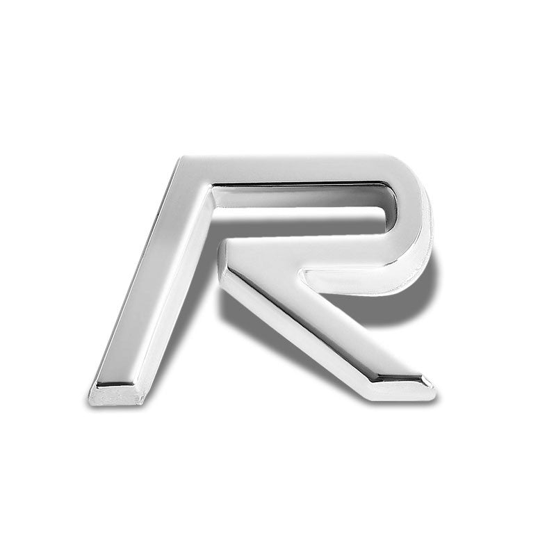 Chrome R Lettering Sign Logo Auto Sport Racing Trunk Text Badge Emblem ...