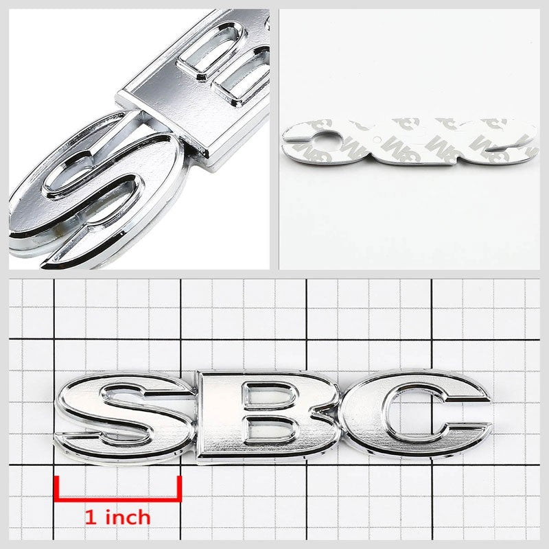 Chrome SBC Logo Name Engine Auto Trunk Trim Badge Emblem Decal Adhesive Sticker-Exterior-BuildFastCar
