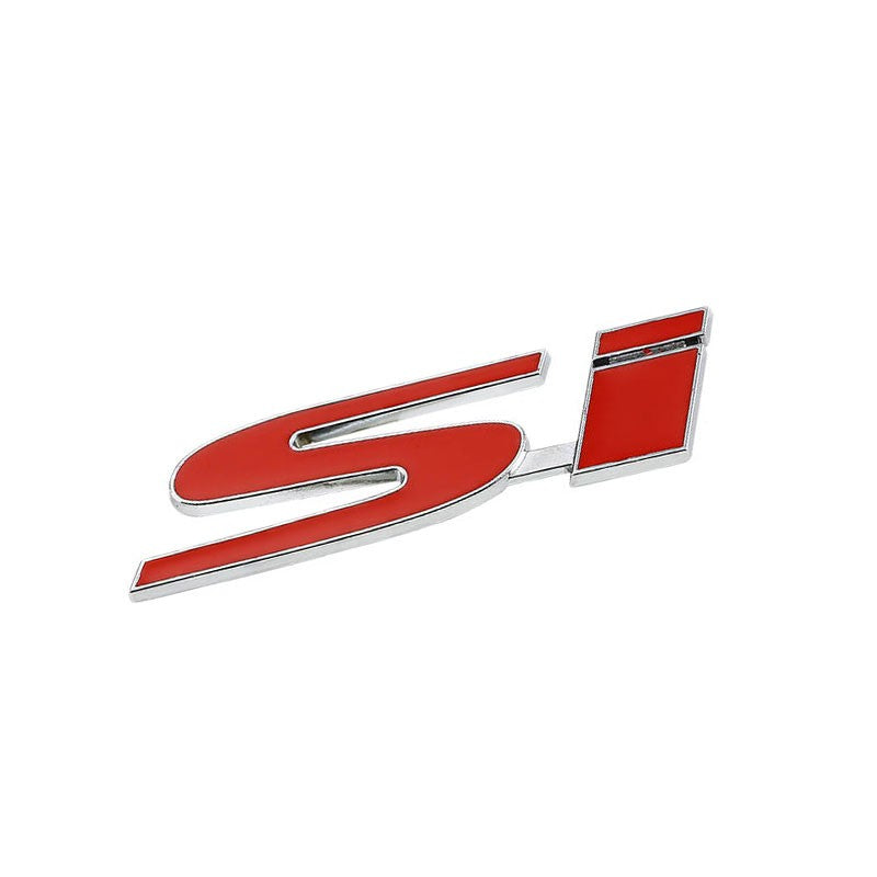 Red/Chrome SI Sign Logo Engine Sport Auto Trunk Badge Emblem Metal Decal 3M-Exterior-BuildFastCar