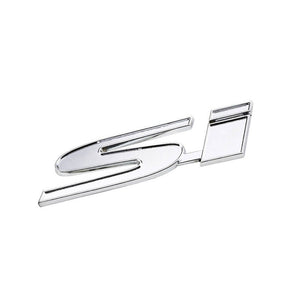 Chrome Si Logo Name Engine JDM Trunk Trim Badge Emblem Decal Adhesive Sticker-Exterior-BuildFastCar