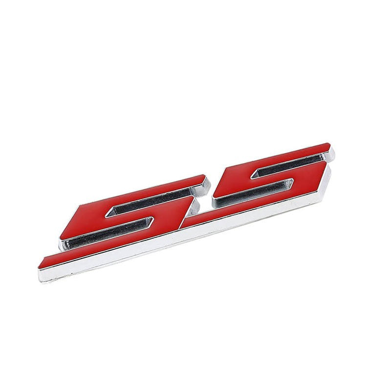 Red SS Letter Logo Sign Name Car Trunk Body Badge Emblem Decal Plate 3M Tape-Exterior-BuildFastCar