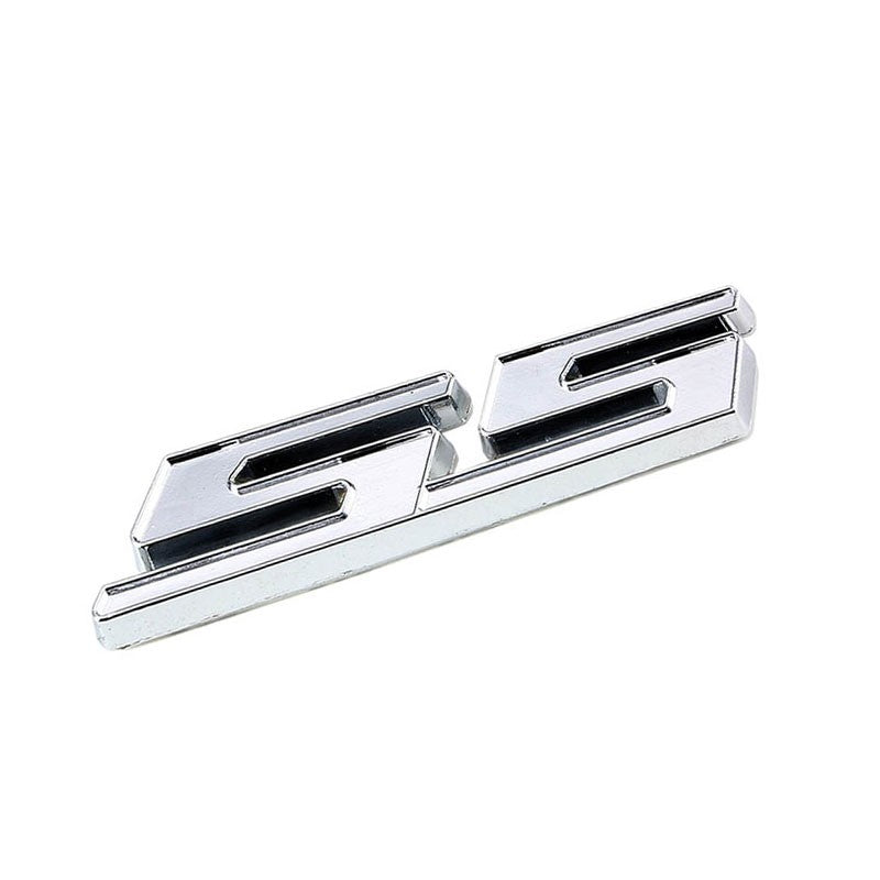 Chrome SS Name Symbol Sign Decal Trunk Logo Badge Emblem Metal Polished 3M-Exterior-BuildFastCar