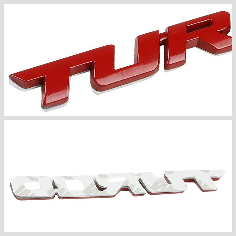 Red Turbo Letter Logo Sport race Trunk Badge Hood Emblem Decal Sticker-Exterior-BuildFastCar