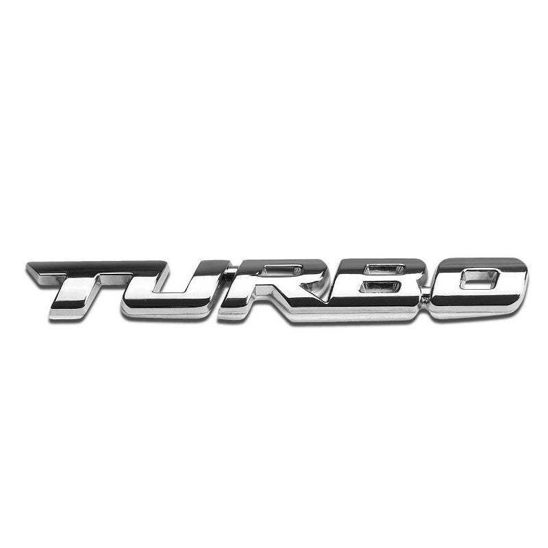 Chrome Turbo Letter Logo Trunk Badge Hood Emblem Decal 3M Adhesive Sticker-Exterior-BuildFastCar