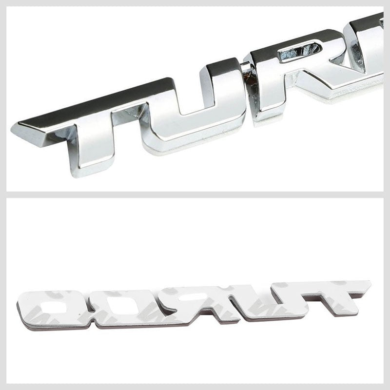 Chrome Turbo Letter Logo Trunk Badge Hood Emblem Decal 3M Adhesive Sti ...