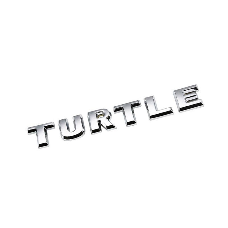 Chrome TURTLE Name Symbol Sign Decal Trunk Logo Badge Emblem Metal Polished 3M-Exterior-BuildFastCar