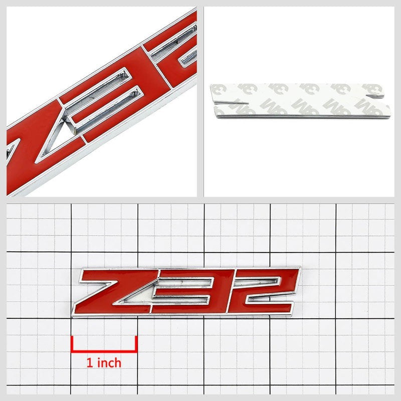 Red/Chrome Z32 Logo Sign 3.0L Engine Sport Car Badge Emblem Metal Decal Plate-Exterior-BuildFastCar