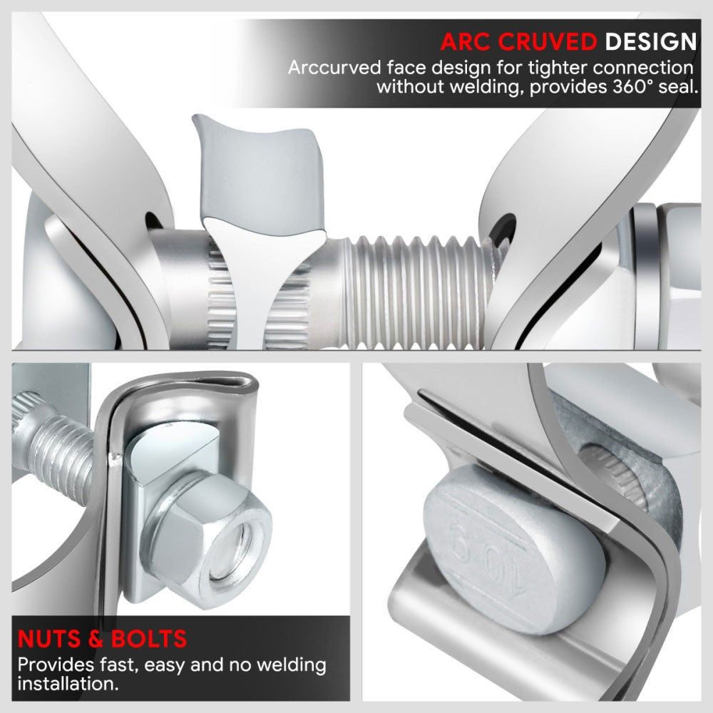 1X BFC 2.50" Exhaust Muffler Pipe Tube Narrow Band Clamp Sleeves 53-EPC-1003