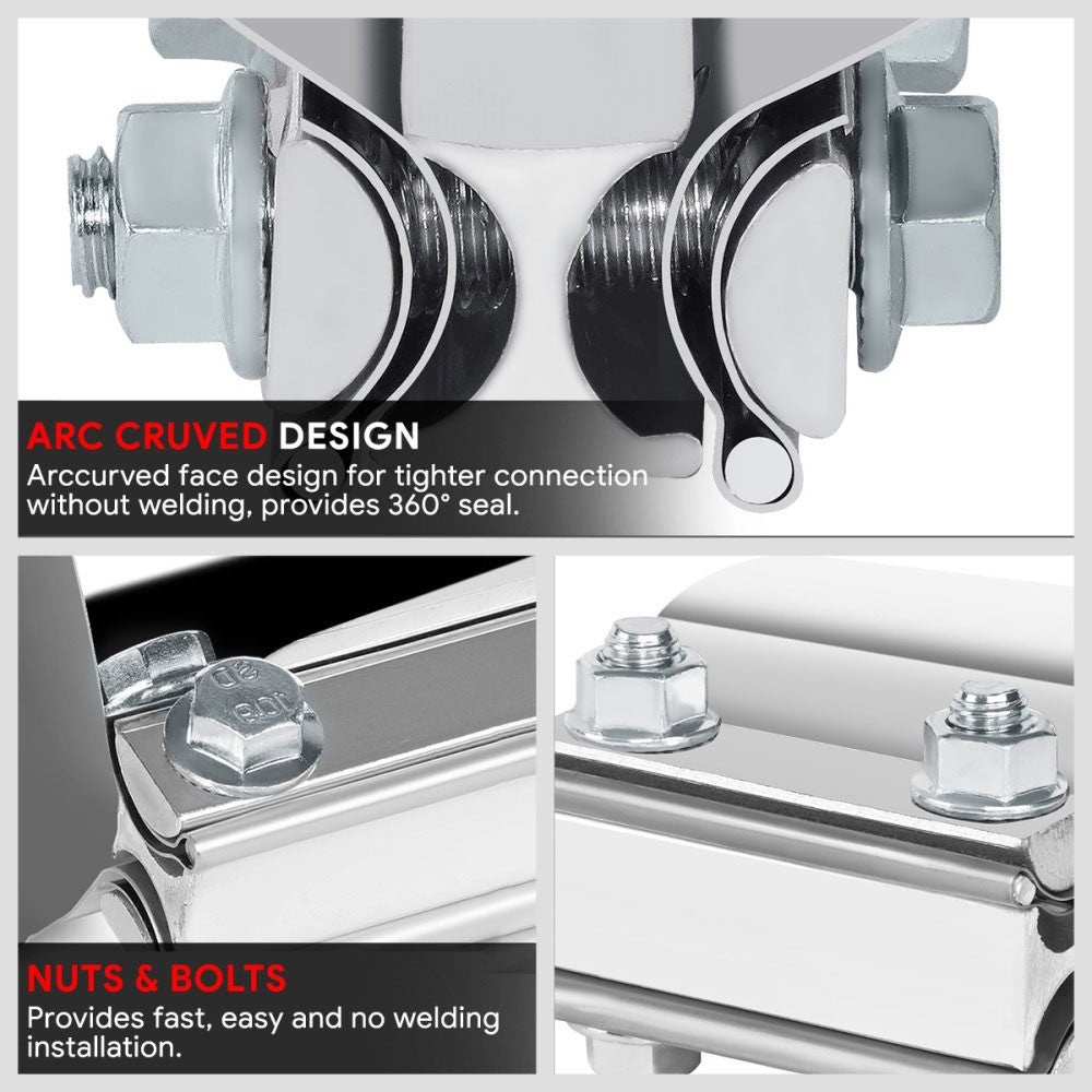 1X BFC 2.50" Exhaust Muffler Pipe Tube Lap Joint Band Clamp Sleeves 53-EPC-1013