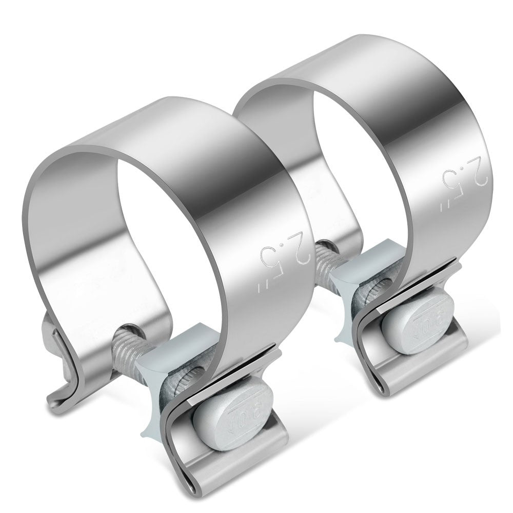2X BFC 2.50" Exhaust Muffler Pipe Tube Narrow Band Seal Clamp Sleeves 53-EPC-1203