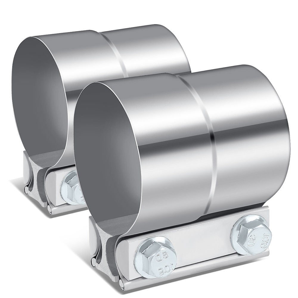 2X BFC 2.50" Exhaust Muffler Pipe Tube Lap Joint Band Clamp Sleeves 53-EPC-1213