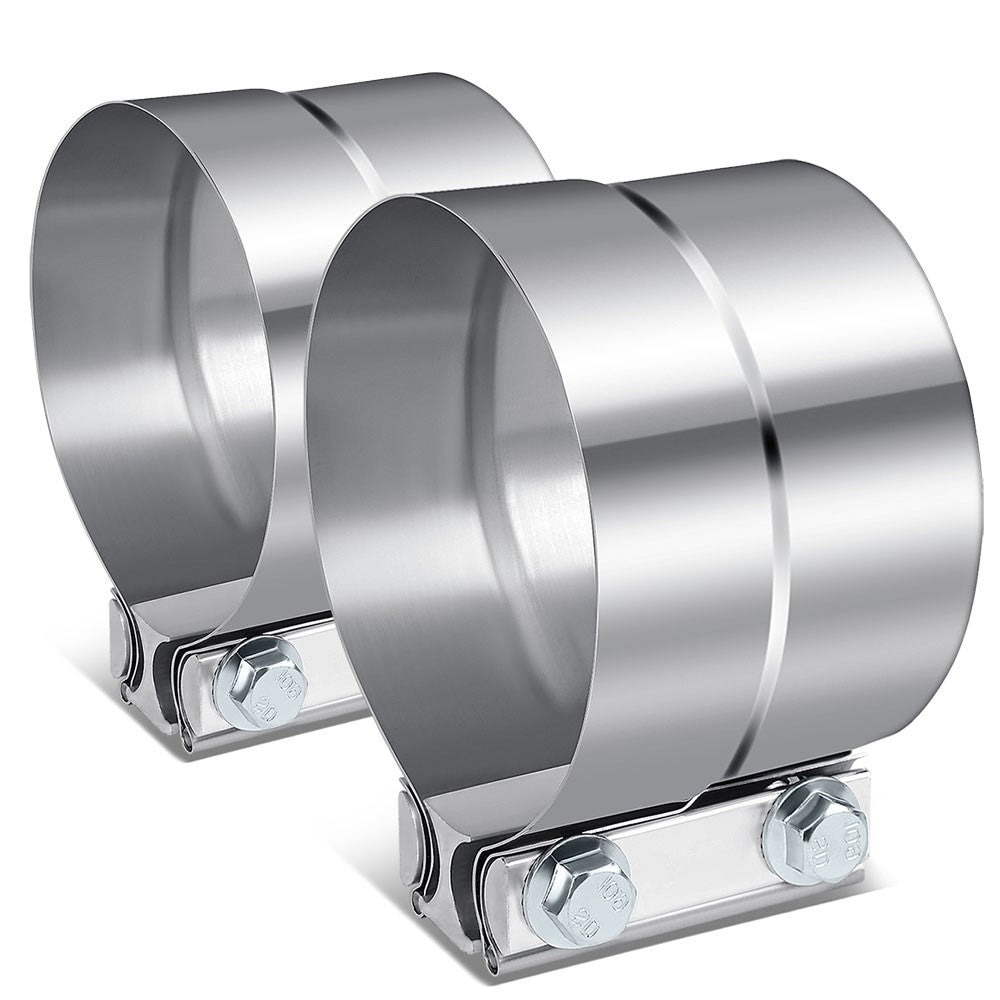2X BFC 4.00" Exhaust Muffler Pipe Tube Lap Joint Band Clamp Sleeves 53-EPC-1215