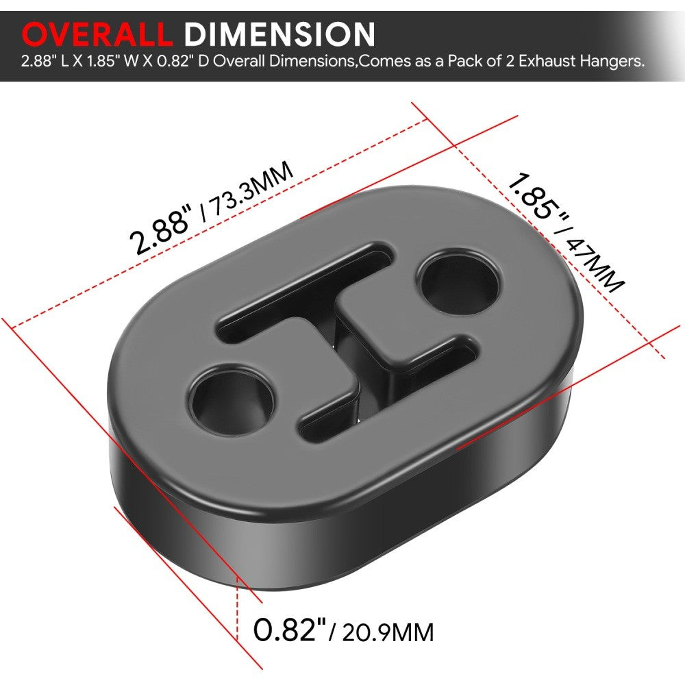 2PC 2-Hole Exhaust Hanger Insulators Mounting Bracket 14-2001
