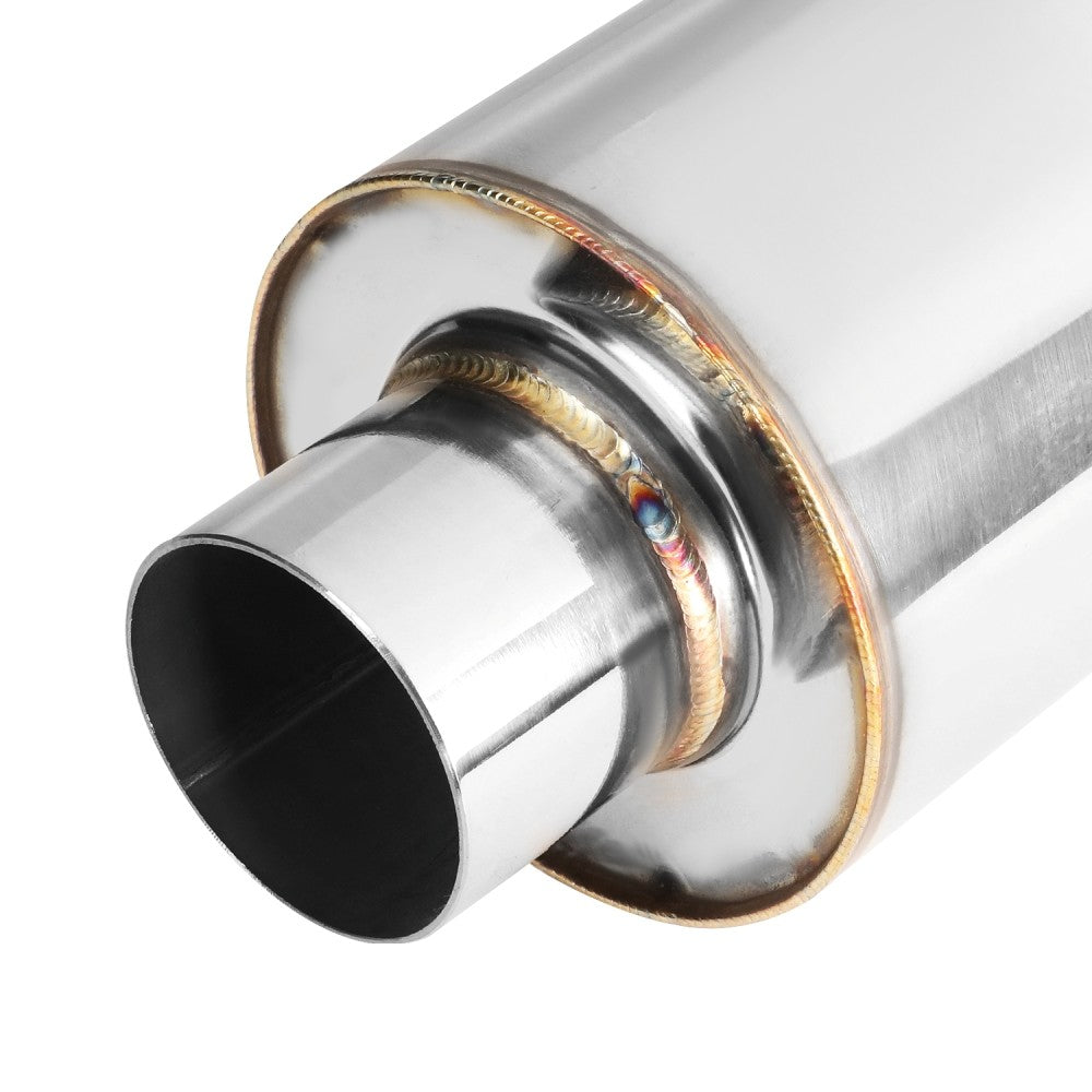 Exhaust Muffler 2'' Inlet 3'' Diagonal Cut Burnt Titanium Tip BFC-MUF-1001-TYA