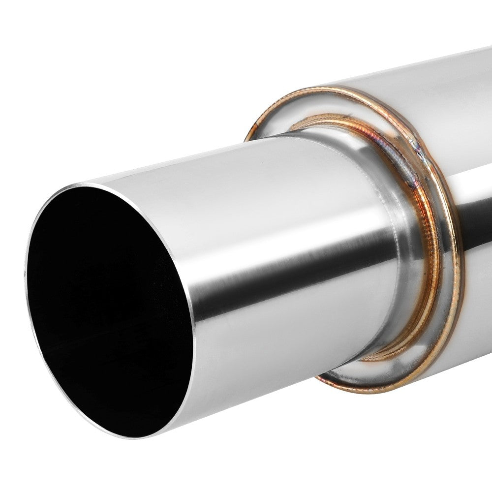 Exhaust Muffler 2'' Inlet 3'' Polished Straight Cut Tip BFC-MUF-1004-TYB