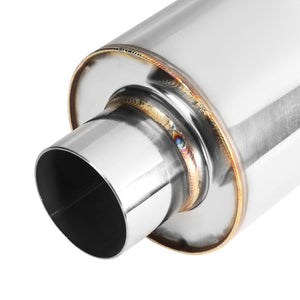 Exhaust Muffler 2'' Inlet 3'' Polished Straight Cut Tip BFC-MUF-1004-TYB