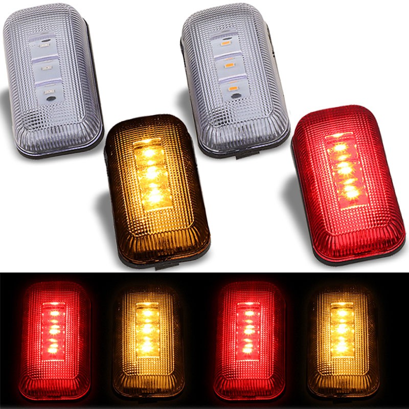 4x Clear LED Side Marker Light For 15-19 Silverado 2500/3500 HD Dually Fender-Lighting-BuildFastCar-BFC-SML-CHV15HD-CH