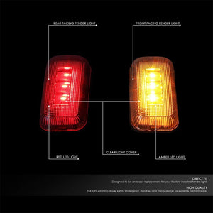 4x Clear LED Side Marker Light For 15-19 Silverado 2500/3500 HD Dually Fender-Lighting-BuildFastCar-BFC-SML-CHV15HD-CH