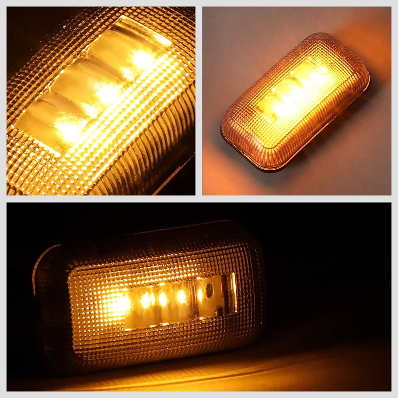 4x Clear LED Side Marker Light 15-19 Silverado 2500/3500 HD Dually ...