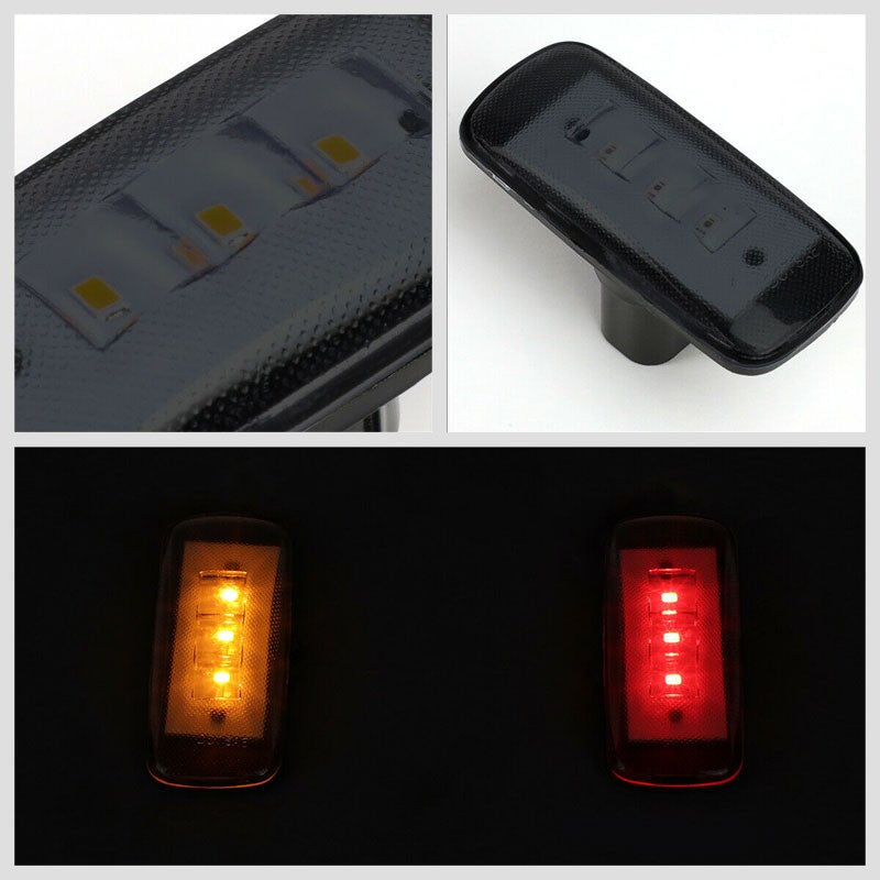4x Smoke LED Clearance Side Marker Light For 10-17 Dodge Ram 3500 Dually Fender-Lighting-BuildFastCar-BFC-SML-DOD10RAM35-SM