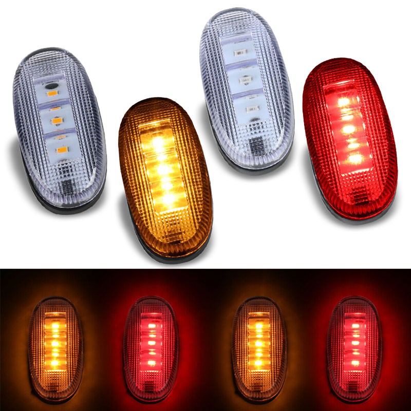 4x Clear LED Side Marker Light For 11-18 F-350 F-450 Super Duty Dually Fender-Lighting-BuildFastCar-BFC-SML-FOR11SD-CH