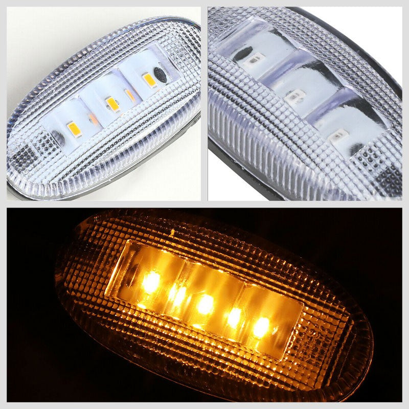 4x Clear LED Side Marker Light For 11-18 F-350 F-450 Super Duty Dually Fender-Lighting-BuildFastCar-BFC-SML-FOR11SD-CH