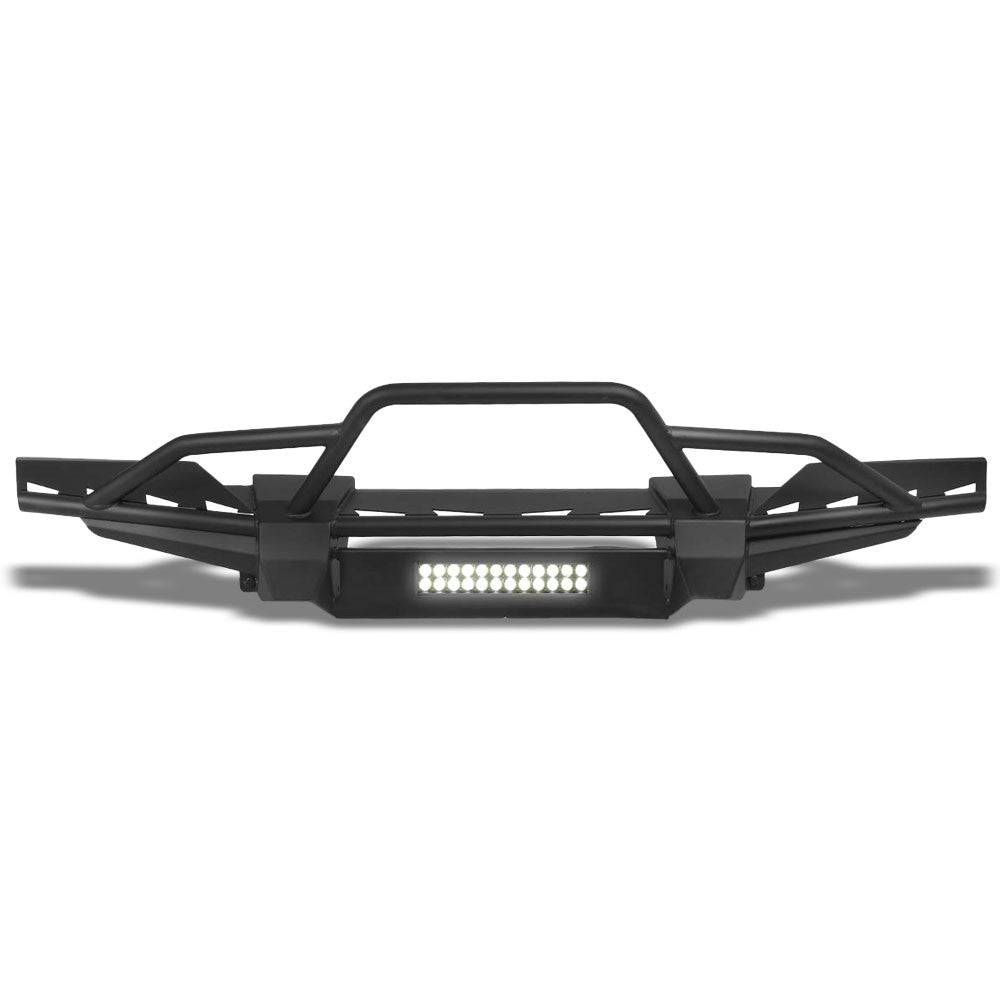 Black Steel Cold Rolled Steel Front Bumper+LED Fog Light For 18-19 Wrangler JL-Body Hardware/Replacement-BuildFastCar