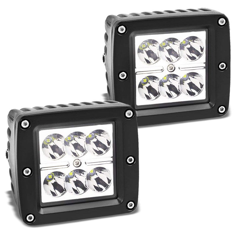 2x Top Mount Bull Bar/Roof Fog Light Lamp 6500K LED For Off Road ATV Truck SUV-Exterior-BuildFastCar