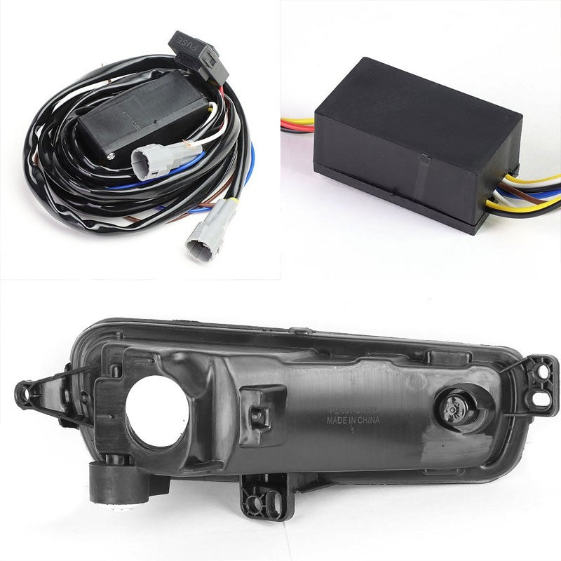 White/Amber Chrome Housing Amber Lens DRL+Signal+Fog Light Lamp For 15-17 Focus-Exterior-BuildFastCar