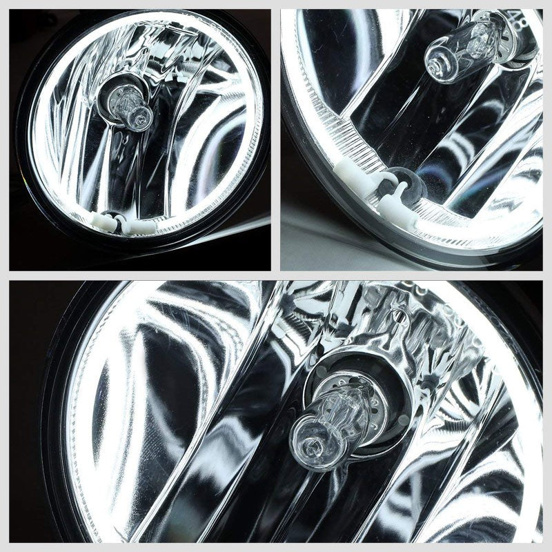 Front Bumper Fog Light Lamp+Halo Ring CCFL+Bulbs Clear For 07-14 Mustang Shelby-Exterior-BuildFastCar