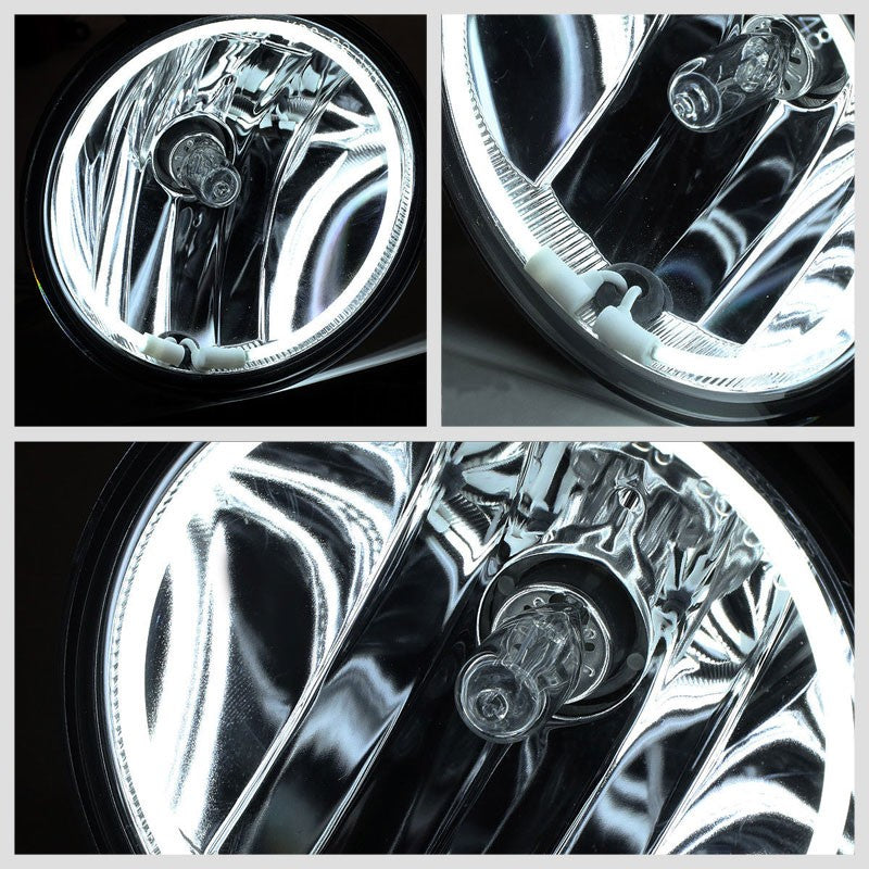Front Bumper Fog Light Lamp+Halo Ring CCFL+Bulbs Smoke For 07-14 Mustang Shelby-Exterior-BuildFastCar