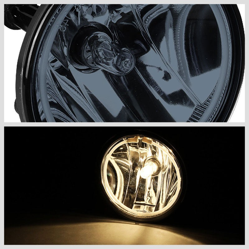 Front Bumper Fog Light Lamp+Halo Ring CCFL+Bulbs Smoke For 07-14 Mustang Shelby-Exterior-BuildFastCar