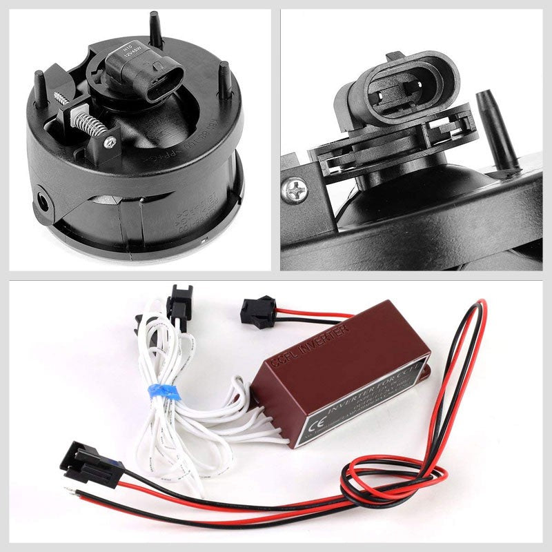 Front Bumper Driving Fog Light Lamp+Halo Ring CCFL+Bulbs Clear For 08-11 Ranger-Exterior-BuildFastCar