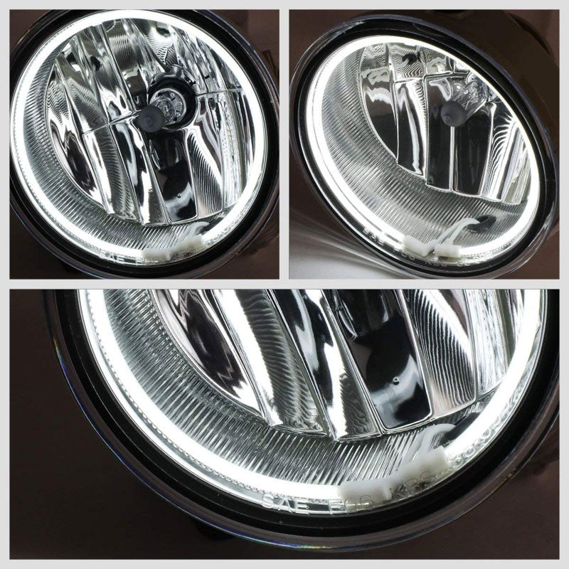 Front Bumper Fog Light Lamp+Halo Ring CCFL DRL+Bulb Clear Lens For 11-14 F-150-Exterior-BuildFastCar