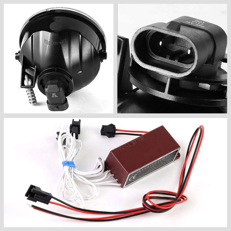 Front Bumper Fog Light Lamp+Halo Ring CCFL DRL+Bulb Clear Lens For 11-14 F-150-Exterior-BuildFastCar