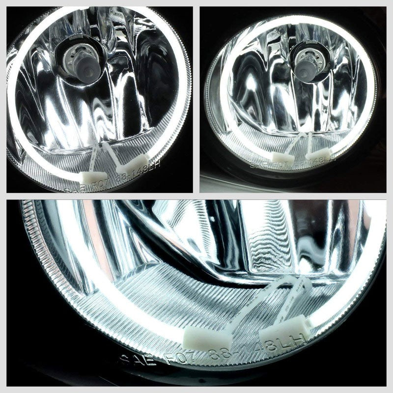 Front Bumper Fog Light Lamp+Halo Ring CCFL DRL+Bulb Clear Lens For 07-13 Camry-Exterior-BuildFastCar