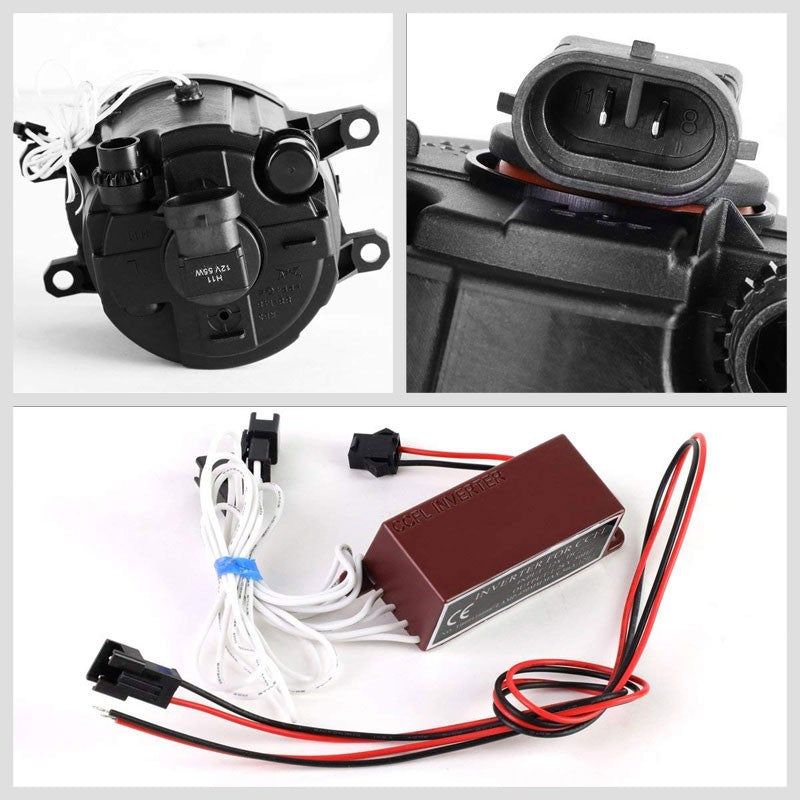 Front Bumper Fog Light Lamp+Halo Ring CCFL DRL+Bulb Clear Lens For 07-13 Camry-Exterior-BuildFastCar