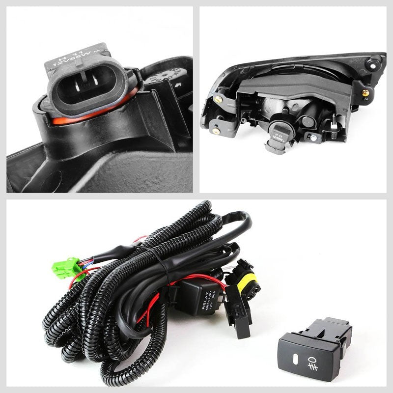 Front Bumper Fog Light Lamp Black Bezel+Bulbs Amber Lens For 12 Civic 4Dr Sedan-Exterior-BuildFastCar
