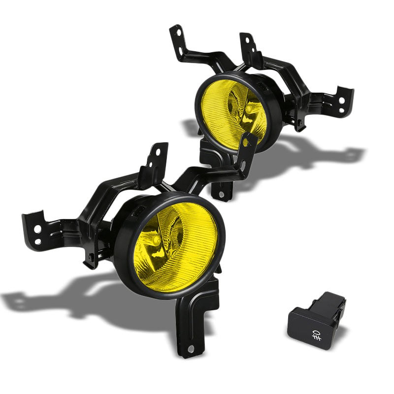 Front Bumper Driving Fog Light Lamp Kit+H11 Bulbs Amber Lens For 07-09 Honda CRV-Exterior-BuildFastCar