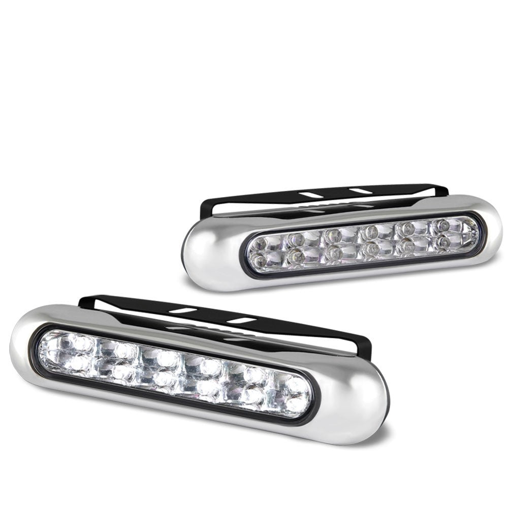 6" L Clear 12 White LED Front Bumper Day Time Running Light Fog Lamp BFC-FOLK-LED12